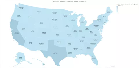A Map Showing How Title I Funds Impact each U.S. State